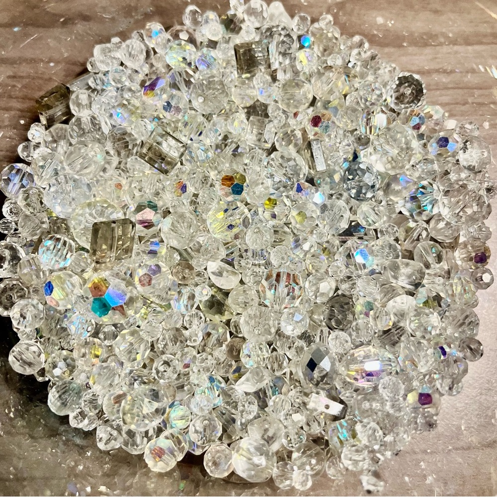 Clear  Crystal glass Bead Mix